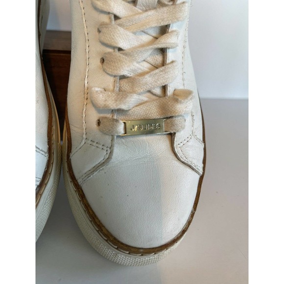Anthropologie J/Slides white leather athleisure athletic lacee shoes size 5.5 - Picture 4 of 9